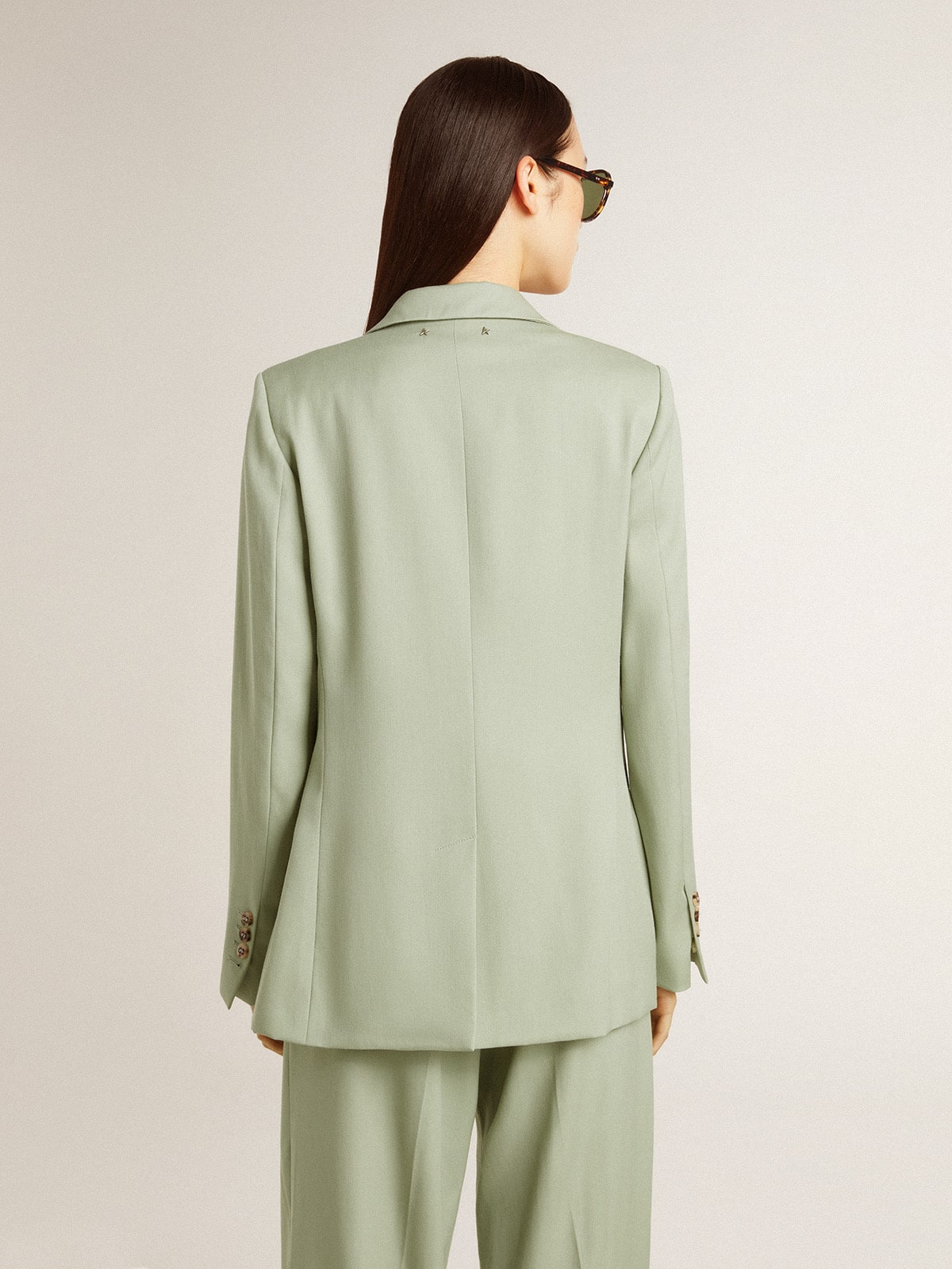 ジャケット GOLDEN GOOSE Women Jackets G34WP166A2 Green Women's blazer jacket in sage-green wool