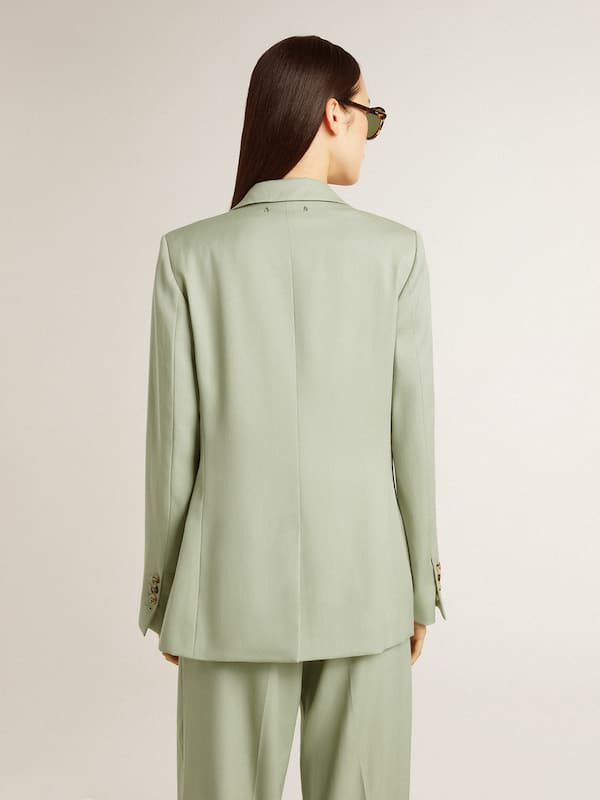 Golden Goose - Women's blazer jacket in sage-green wool  in 