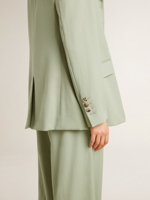 Golden Goose - Women's blazer jacket in sage-green wool  in 