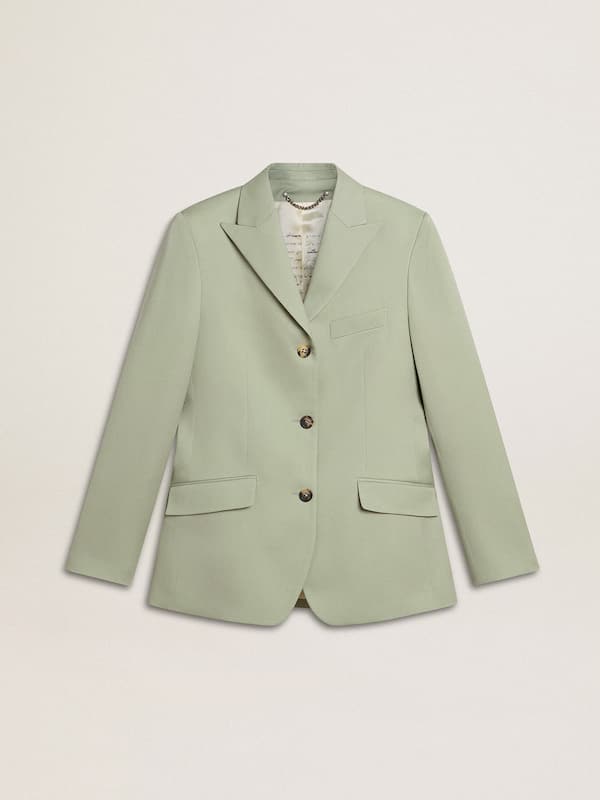 Golden Goose - Women's blazer jacket in sage-green wool  in 