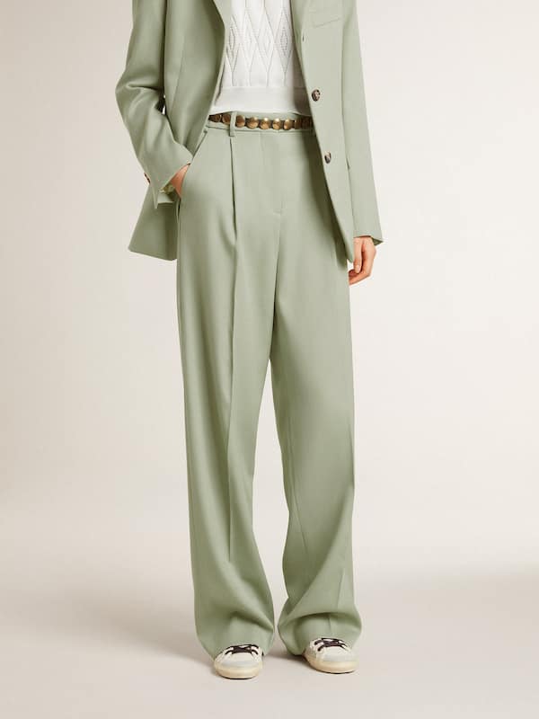 Golden Goose - Women's pants in sage-green wool  in 