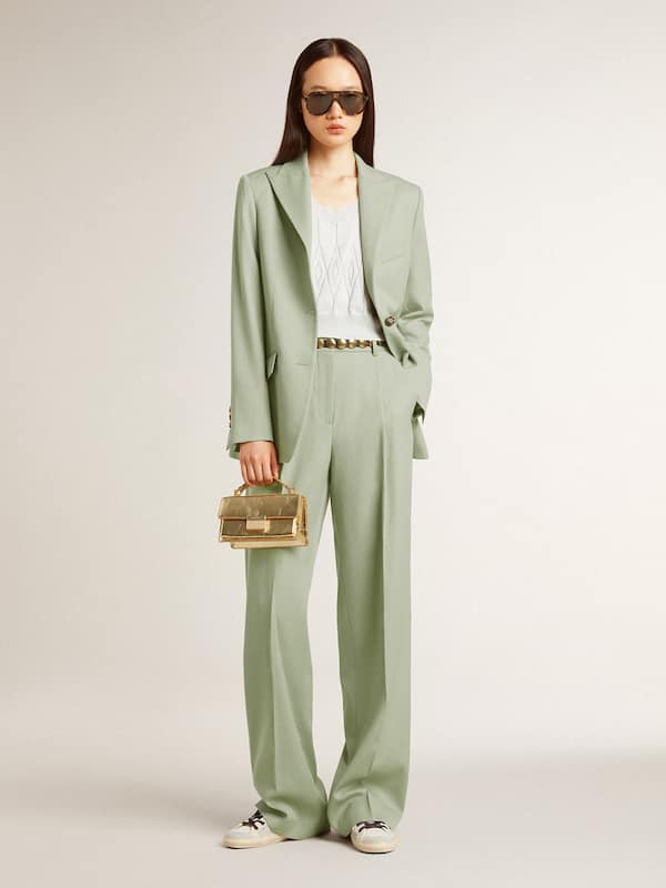 Golden Goose - Women's pants in sage-green wool  in 