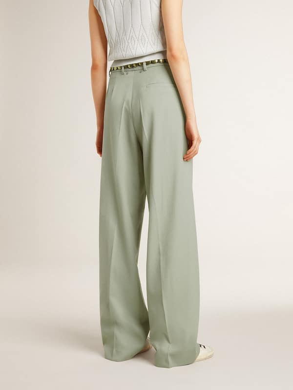 Golden Goose - Women's pants in sage-green wool  in 