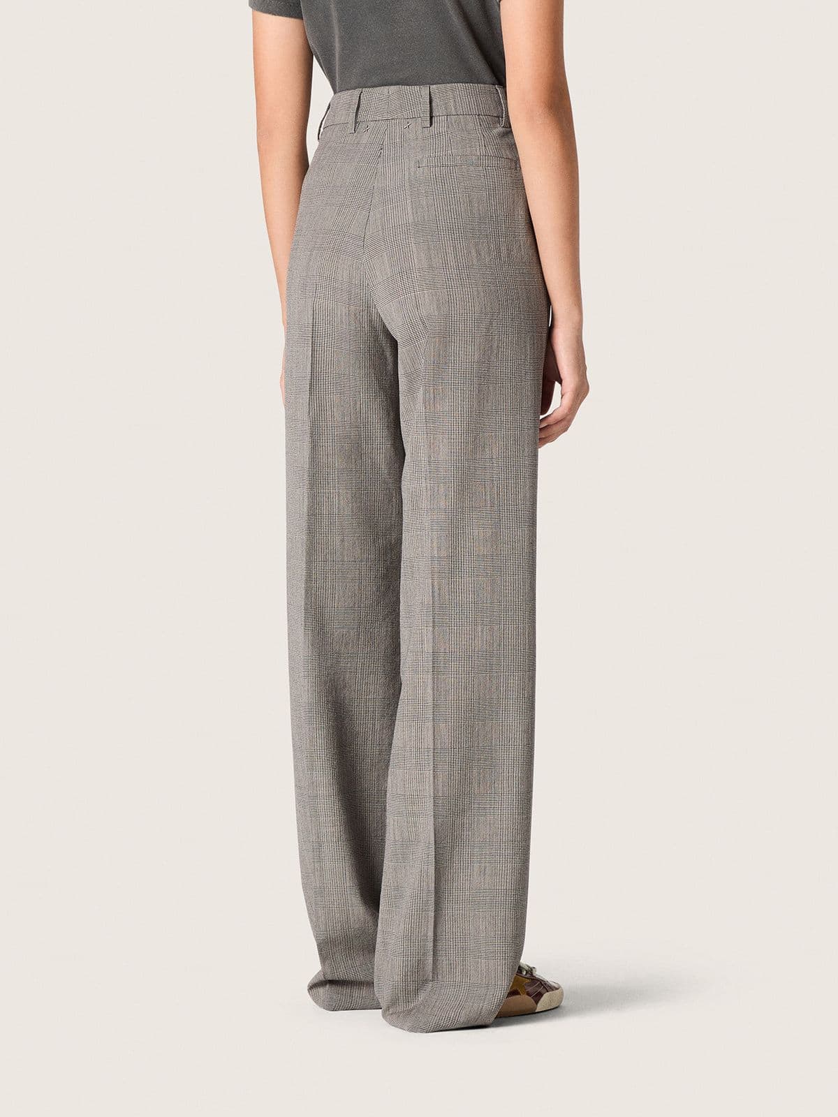 Golden Goose - Oversize-Damenhose mit grauem Prince-of-Wales-Dessin in 