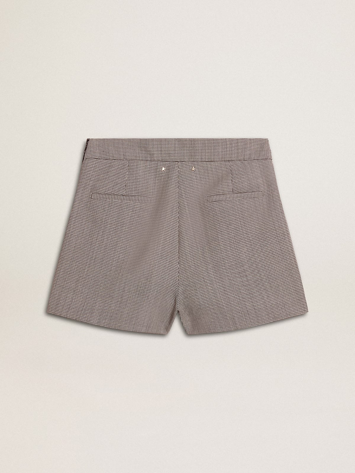 Golden Goose - Women's gray mini shorts in houndstooth wool in 