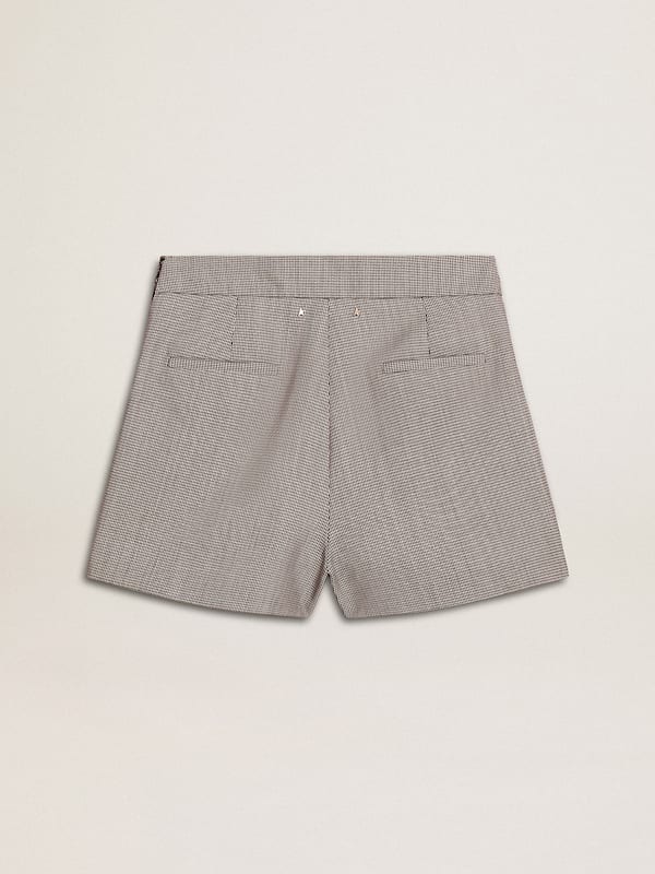 Golden Goose - Women's gray mini shorts in houndstooth wool in 