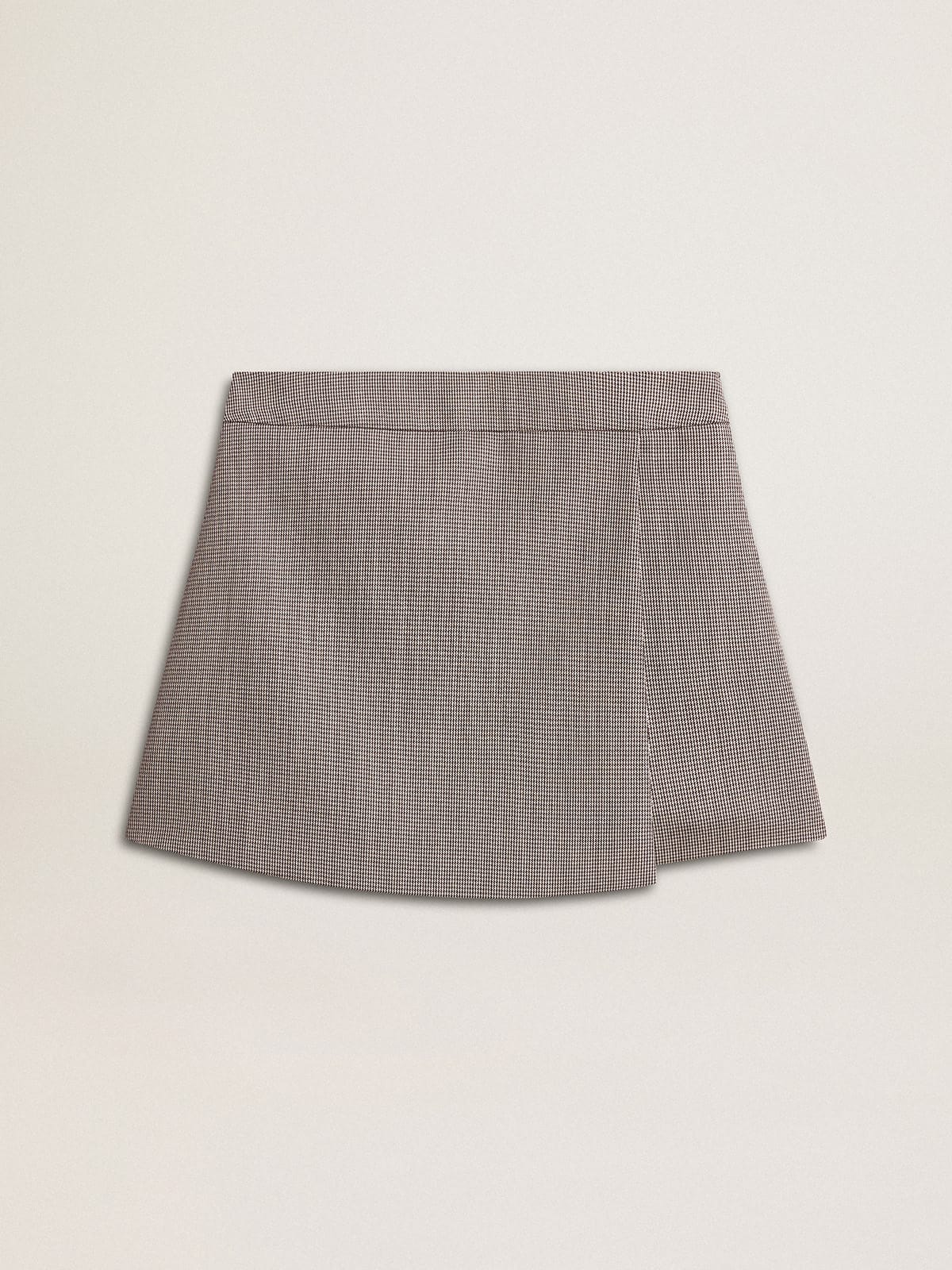 Golden Goose - Women's gray mini shorts in houndstooth wool in 