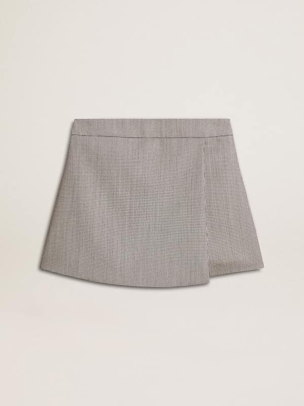 Golden Goose - Women's gray mini shorts in houndstooth wool in 