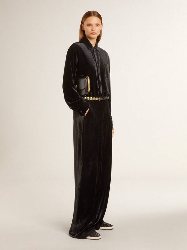 Golden Goose - Black velvet-effect pants in 