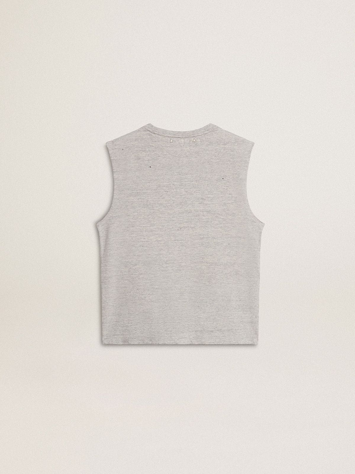 Golden Goose - Women’s sleeveless gray T-shirt with yellow print  in 