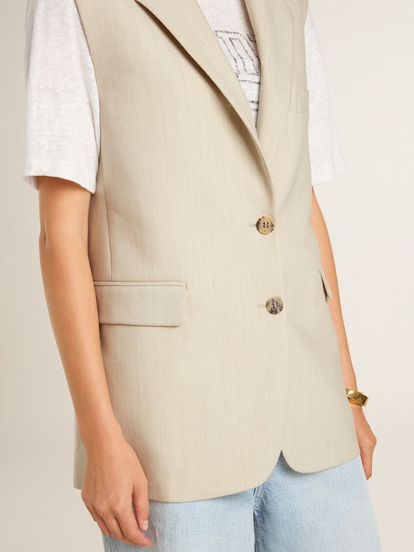 Golden Goose - Women's khaki wool blend vest jacket  in 