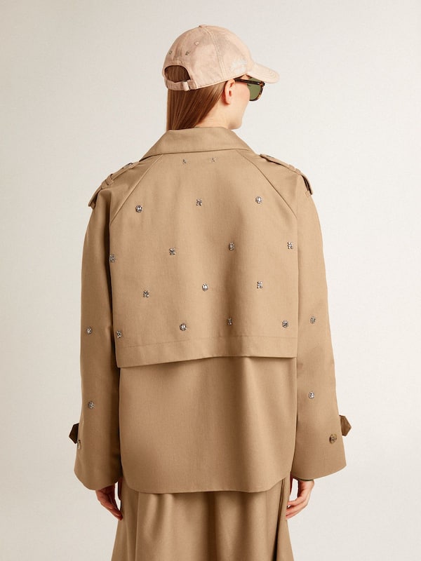 Golden Goose - Women's oversized trench coat with crystals  in 