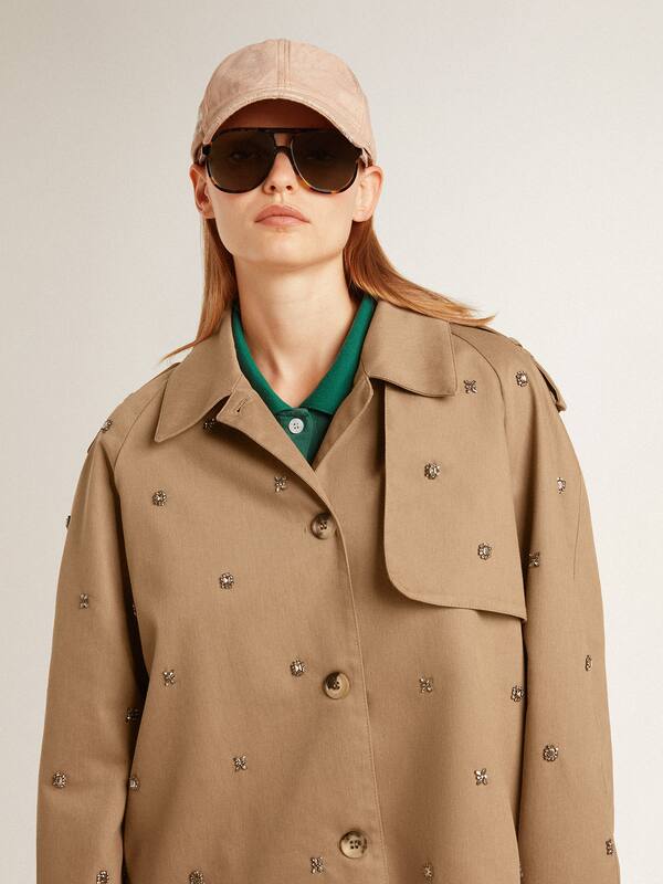 Golden Goose - Women's oversized trench coat with crystals  in 