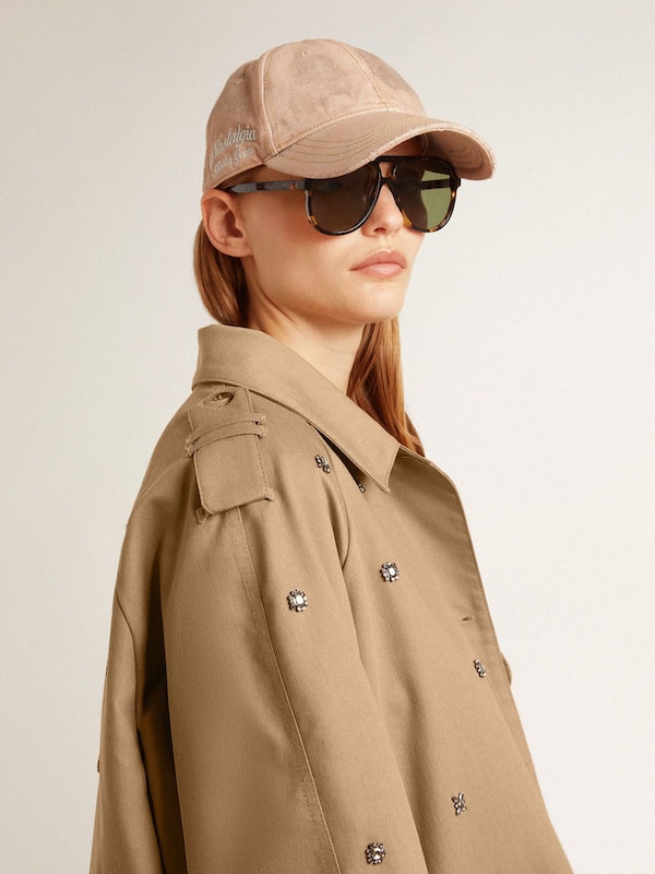 Golden Goose - Women's oversized trench coat with crystals  in 