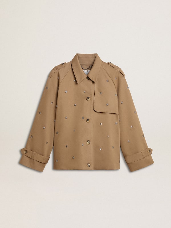 Golden Goose - Women's oversized trench coat with crystals  in 