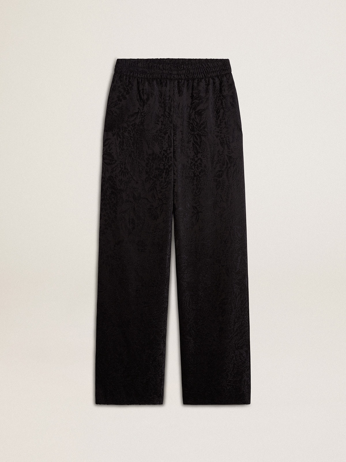 Golden Goose - Women's black joggers with a tone-on-tone toile de jouy print  in 