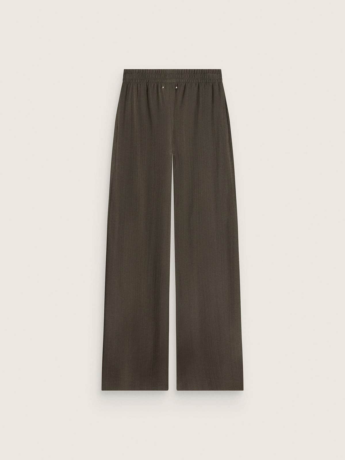 Pantal&oacute;n jogger de mujer de viscosa y lana verde