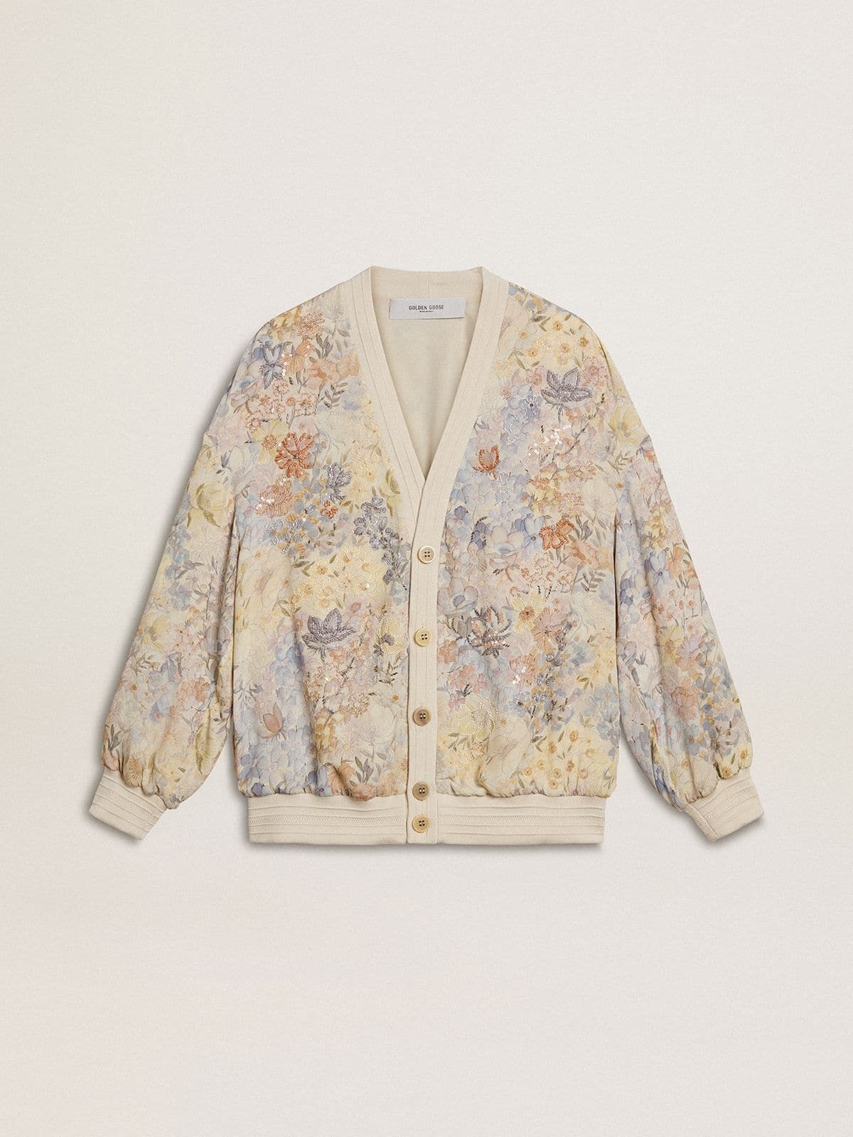 Golden Goose - Women’s cardigan with floral print and embroidery in 