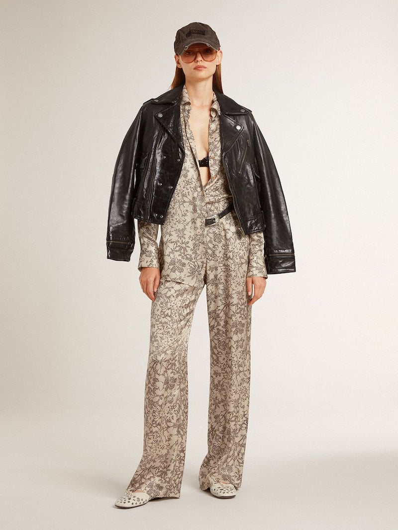 Golden Goose - Camisa pijamera de mujer en mezcla de seda con estampado floral in 
