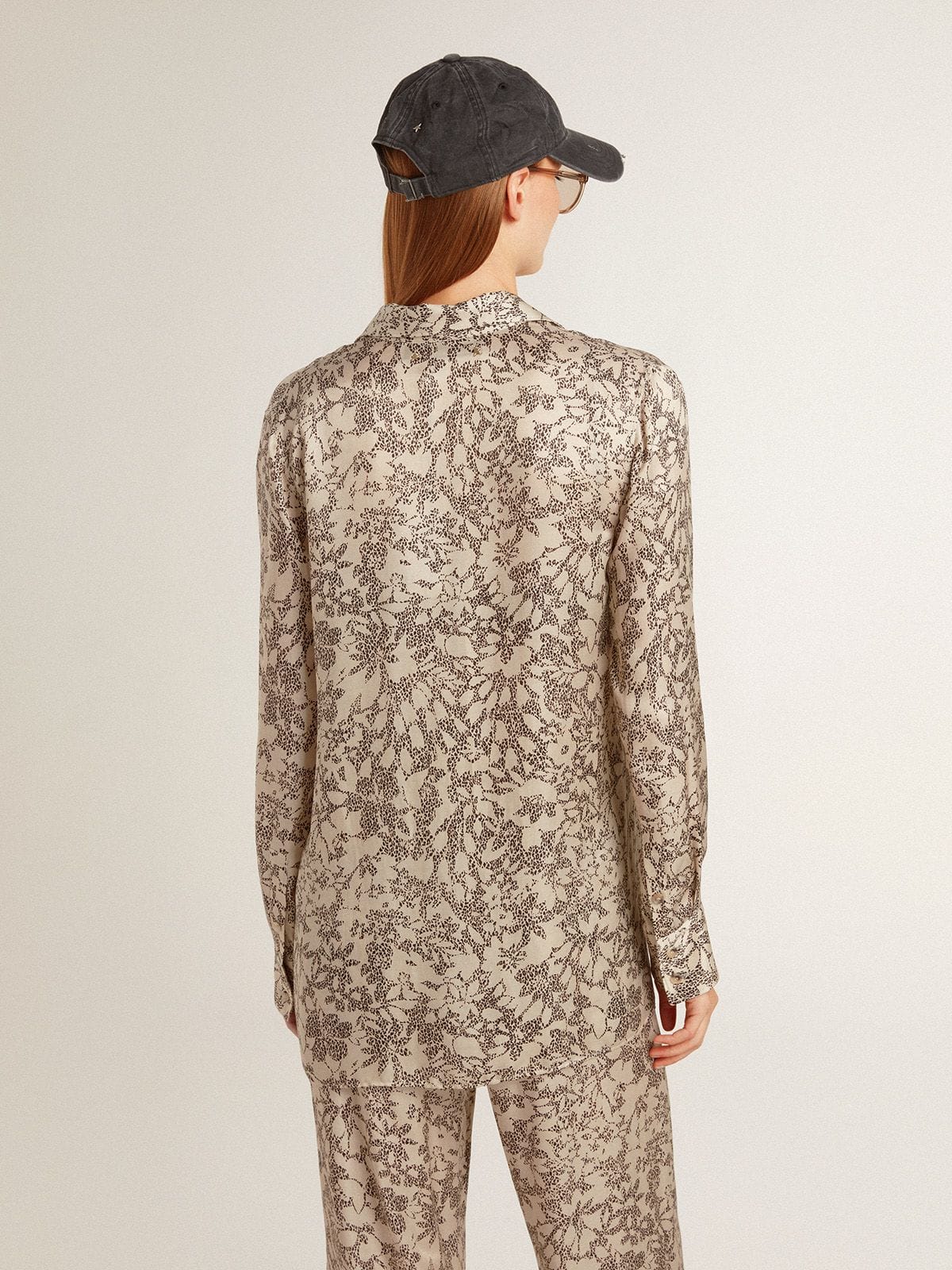 Golden Goose - Women's silk blend pajama shirt with a floral print  in 
