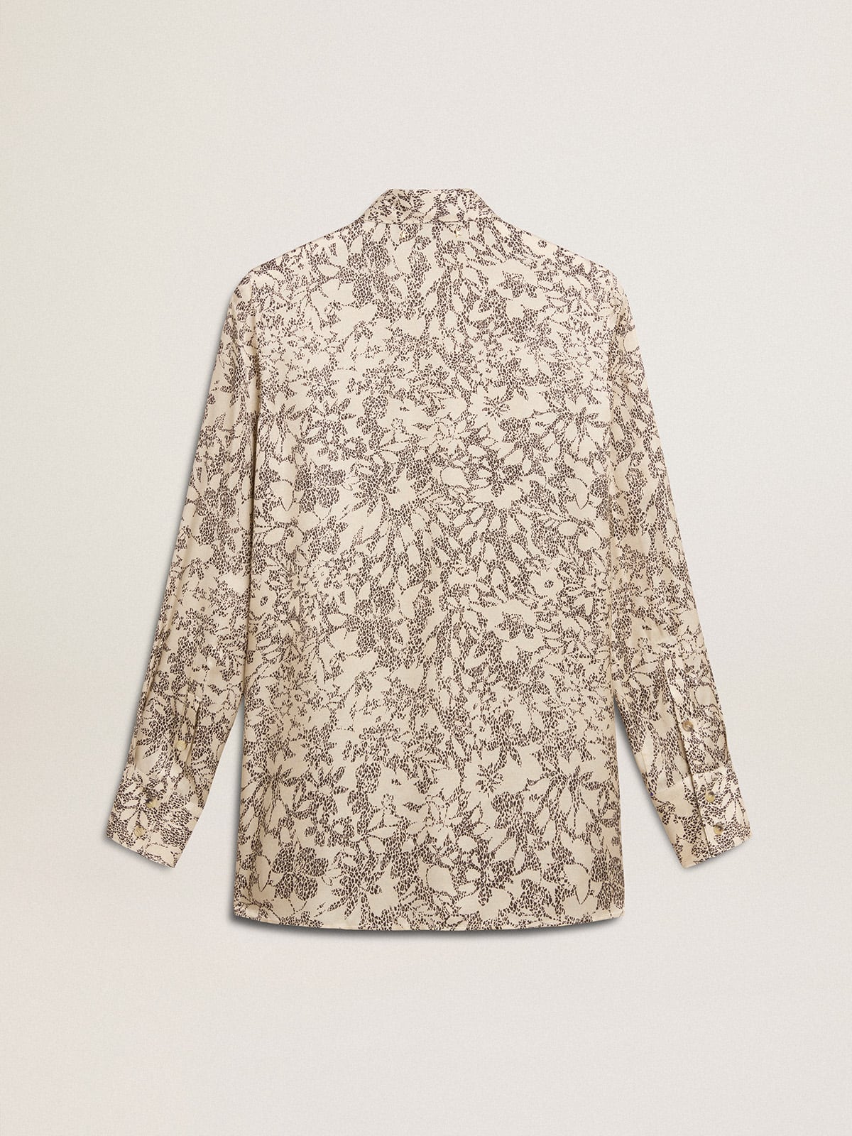 Golden Goose - Women's silk blend pajama shirt with a floral print  in 