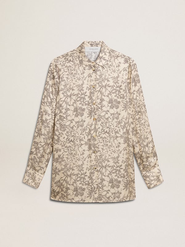 Golden Goose - Women's silk blend pajama shirt with a floral print  in 