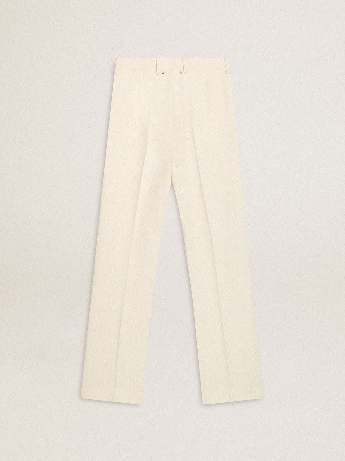 Golden Goose - Women's loose pants in worn-white tailored fabric in 