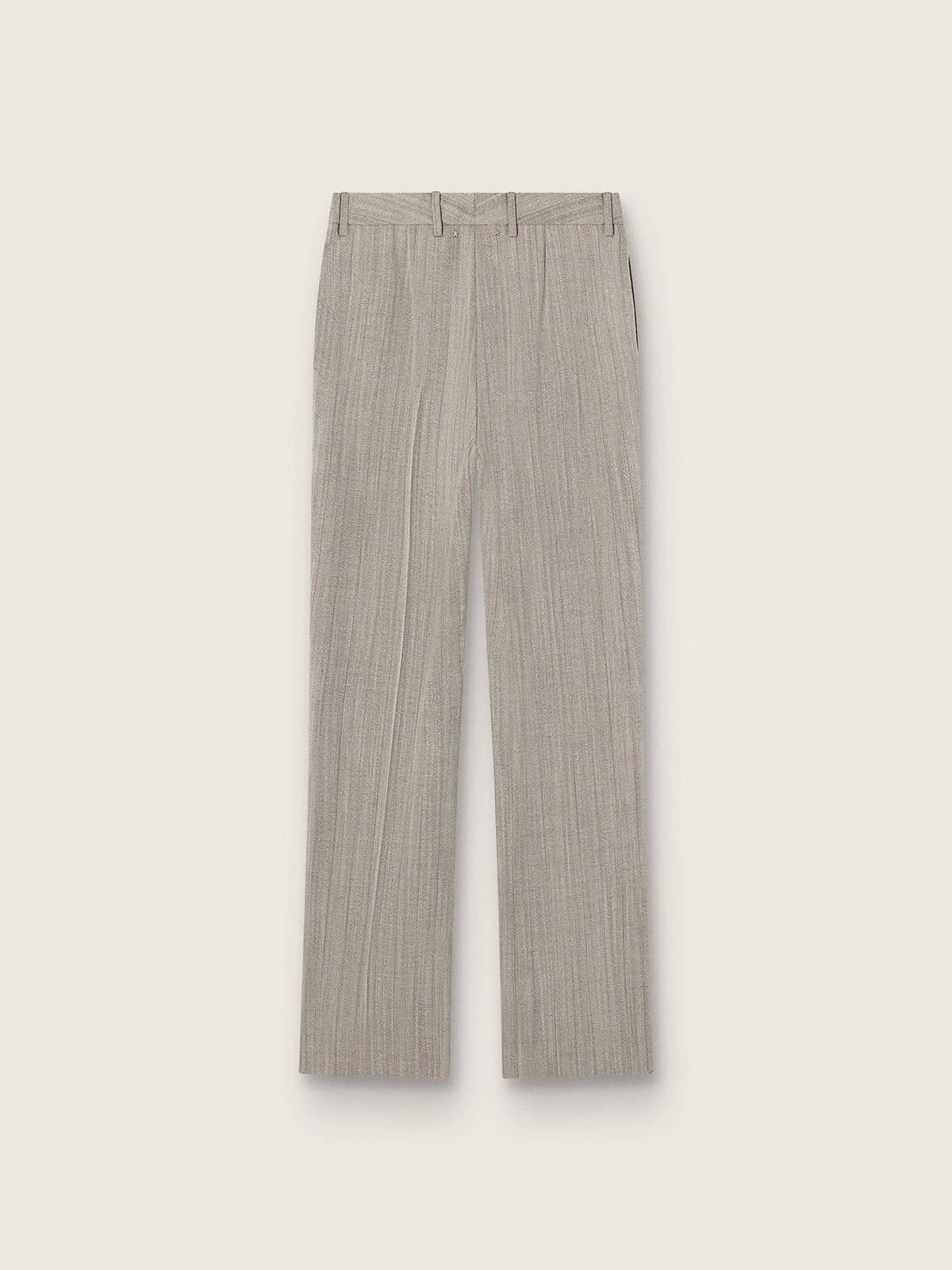 Women's pants in gray pinstripe wool blend