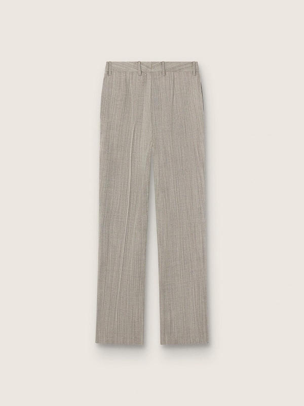 Golden Goose - Pantalon femme en laine m&eacute;lang&eacute;e grise &agrave; rayures in 