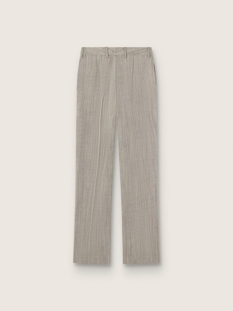 Golden Goose - Pantalon femme en laine m&eacute;lang&eacute;e grise &agrave; rayures in 