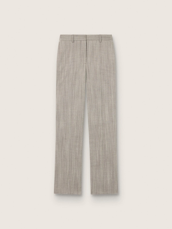 Golden Goose - Pantalon femme en laine m&eacute;lang&eacute;e grise &agrave; rayures in 