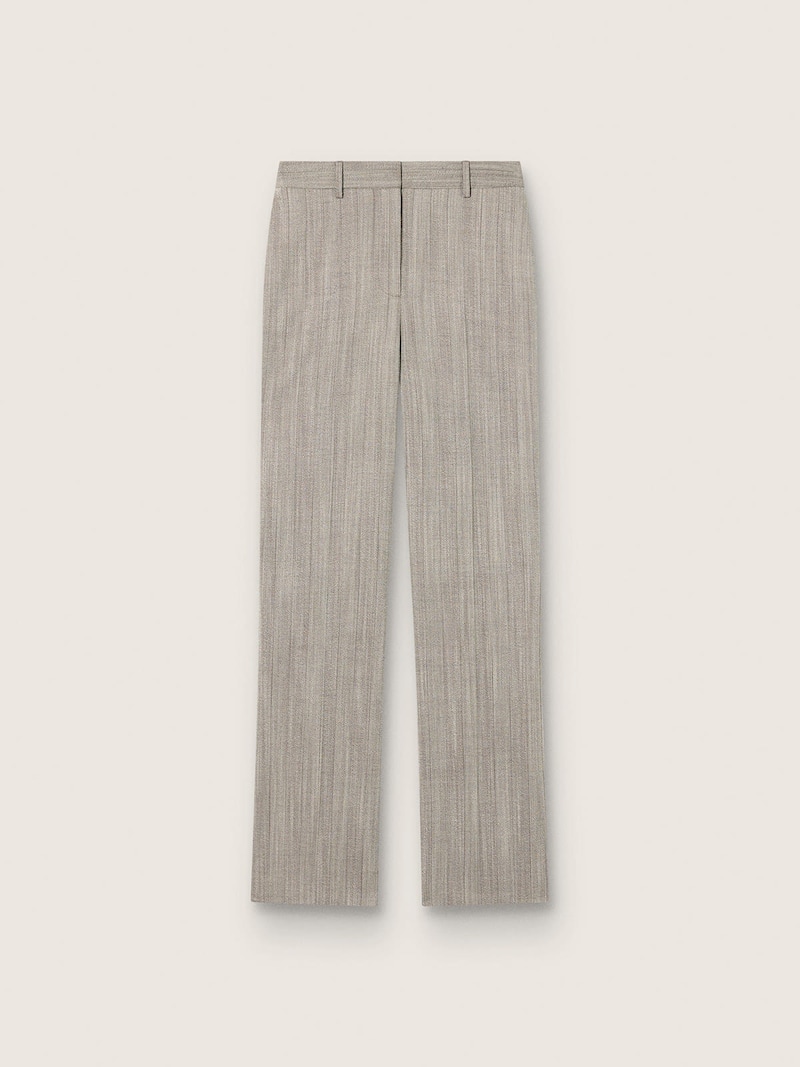 Women's pants in gray pinstripe wool blend