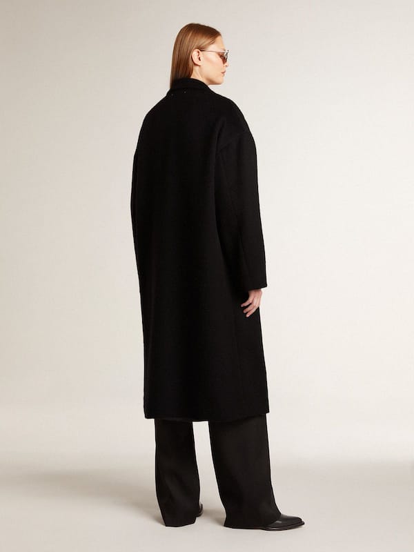 Golden Goose - Women's single-breasted black cocoon coat in 