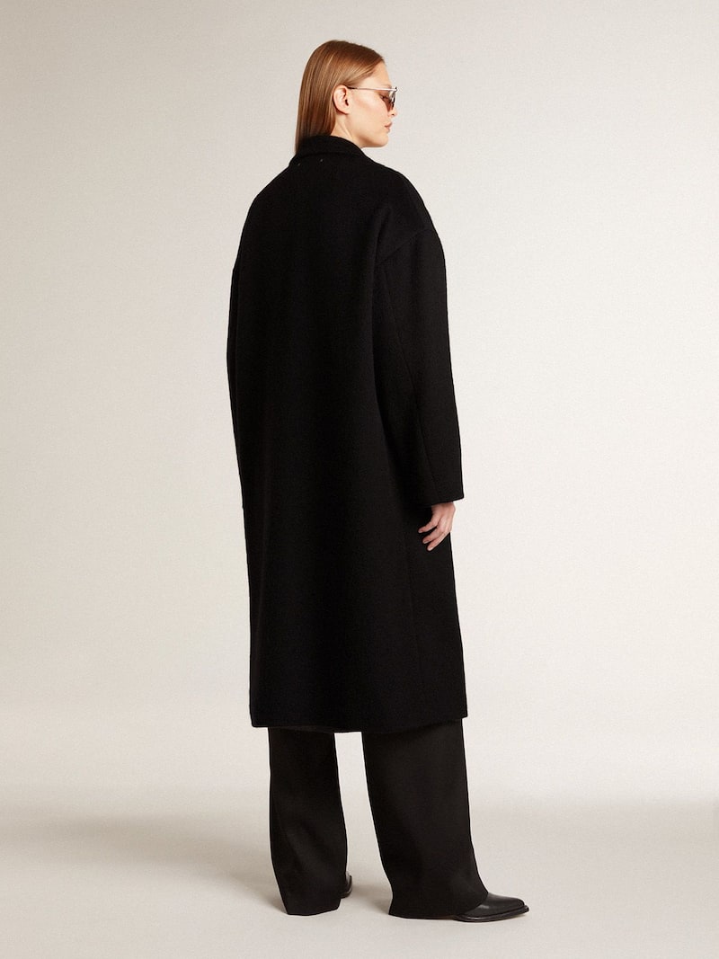Golden Goose - Cappotto monopetto cocoon da donna di colore nero in 