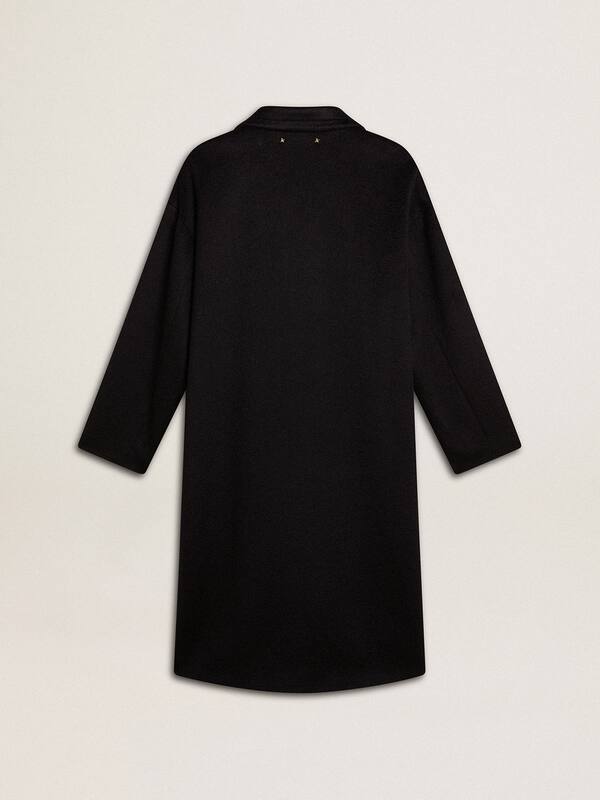 Golden Goose - Women's single-breasted black cocoon coat in 