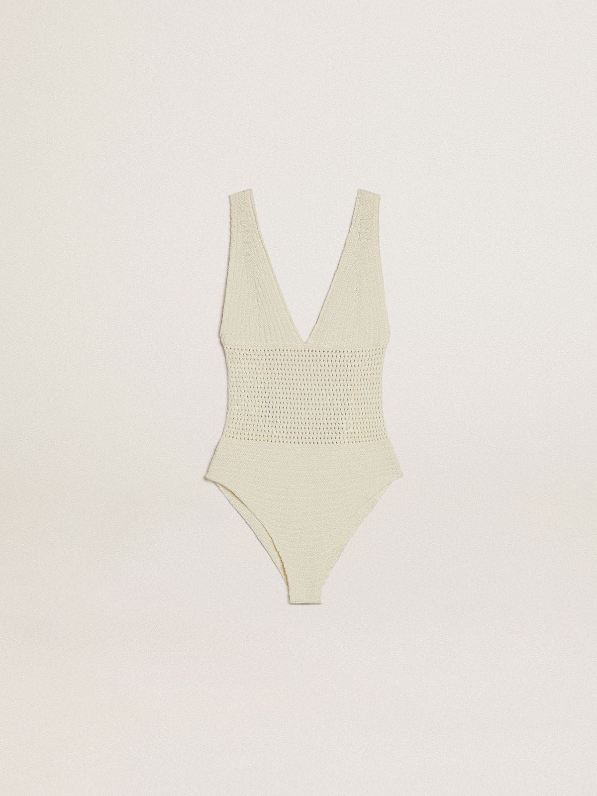 Golden Goose - Women's crochet bodysuit in white cotton in 