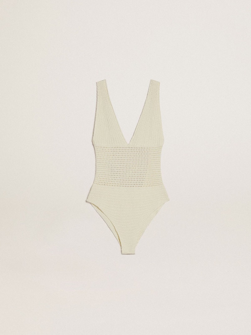 Body de ganchillo de mujer de algodón blanco