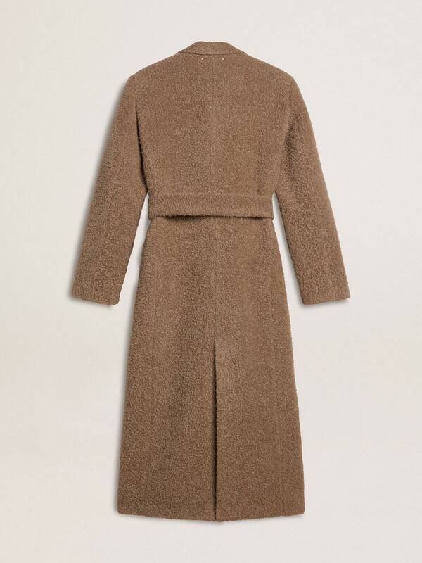 Golden Goose - Women's double-breasted coat in a beige wool blend in 