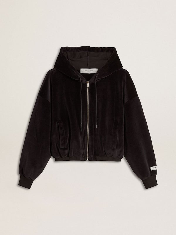 Golden Goose - Women's black cotton-blend hoodie with zip in 