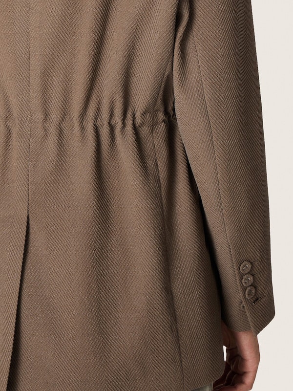 Golden Goose - Women's double-breasted blazer in dove-gray chevron wool blend in 