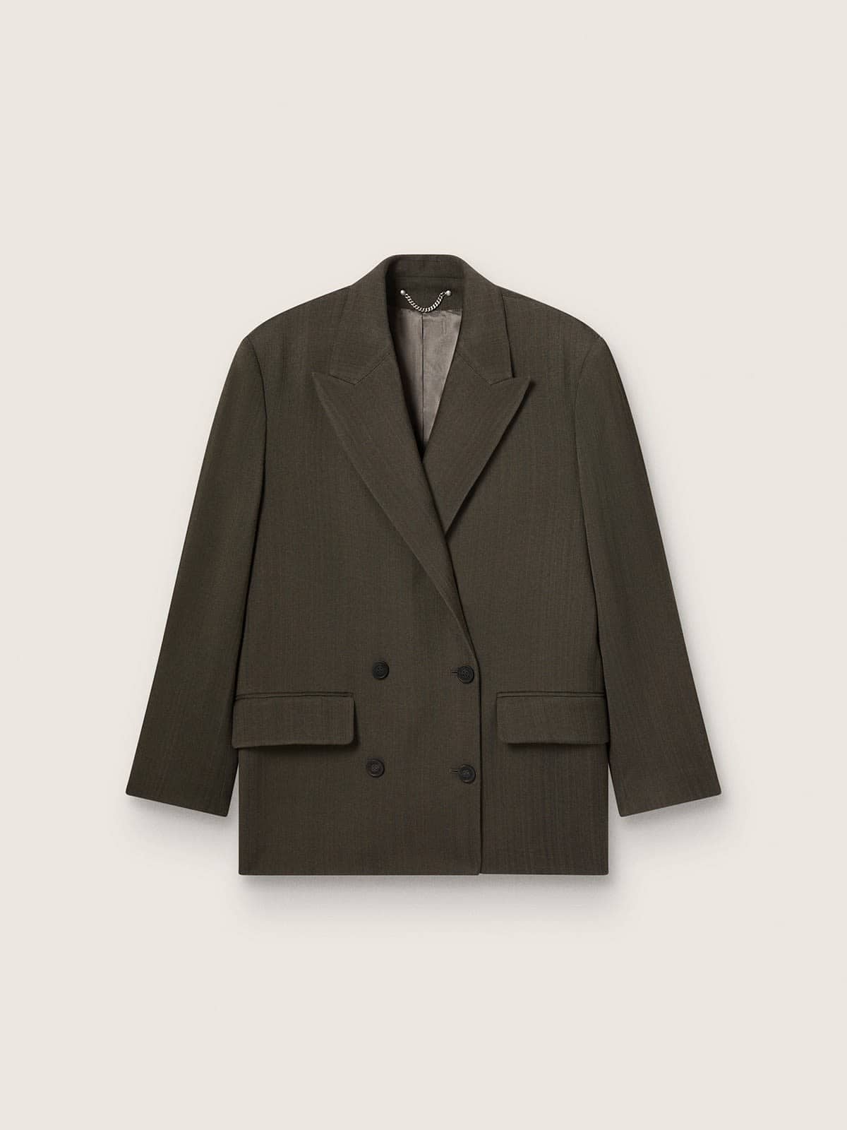 Golden Goose - Women's double-breasted blazer in green viscose and wool with drawstring in 