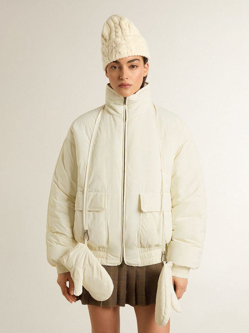 Golden Goose - Giacca imbottita da donna color panna in 