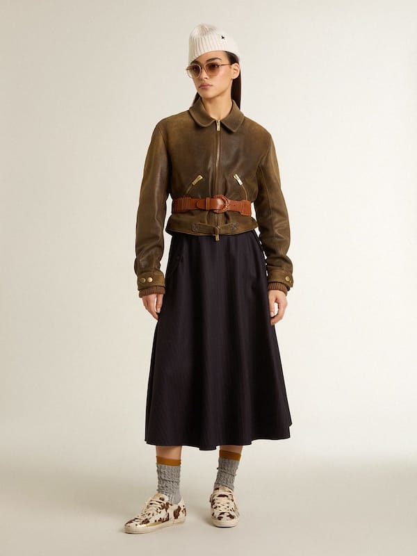 Golden Goose - Women’s midnight blue wool skirt in 