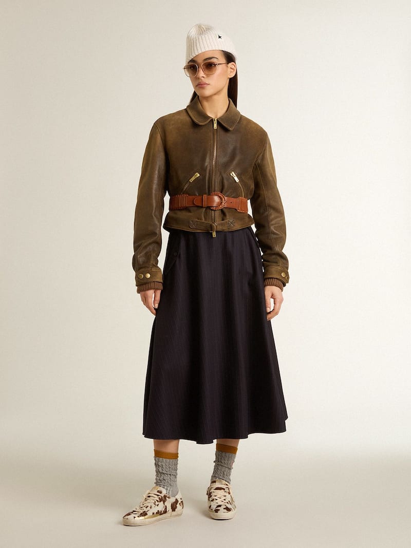 Golden Goose - Gonna da donna in lana di colore blu notte in 