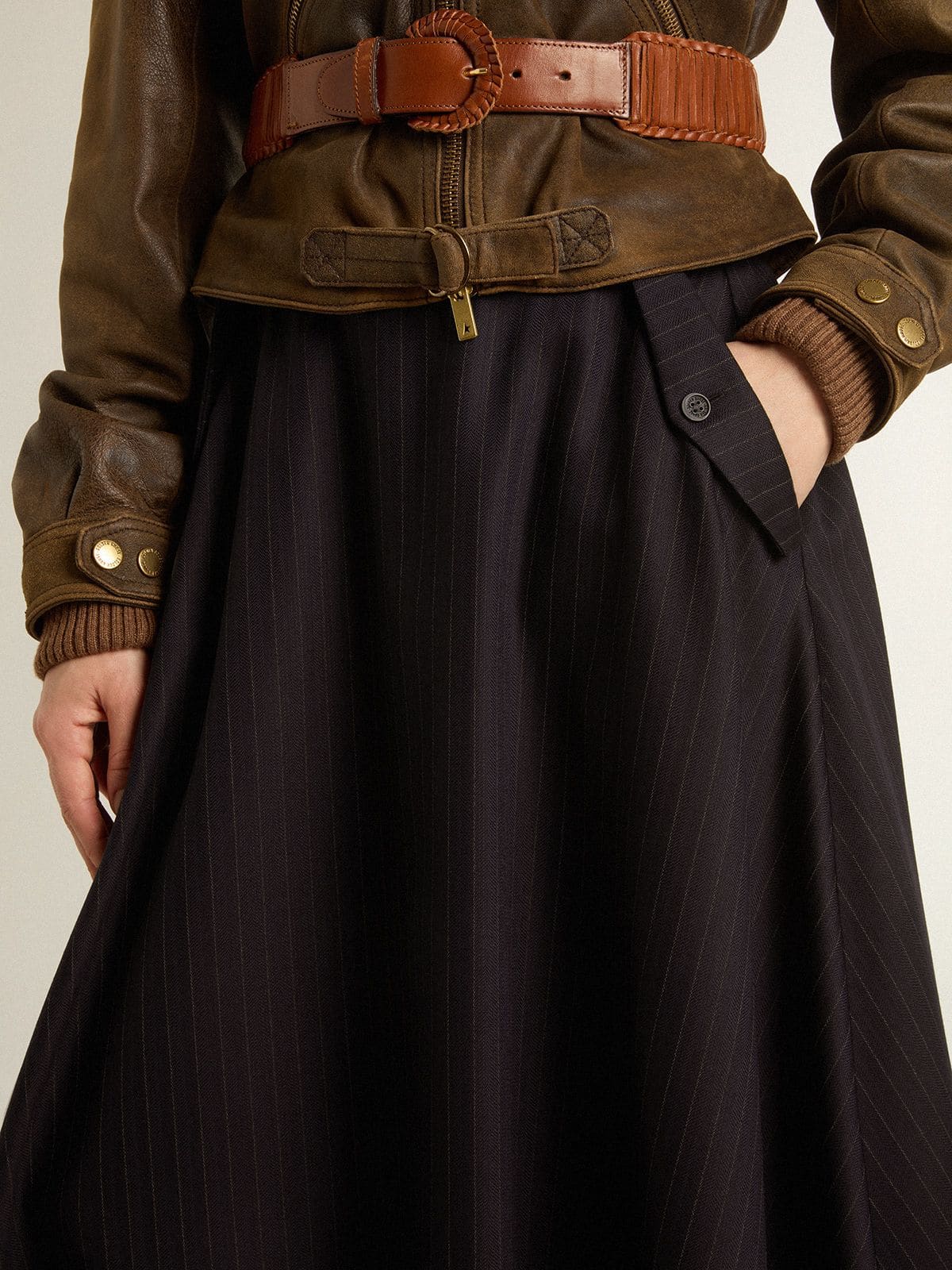 Golden Goose - Jupe pour femme en laine bleu nuit in 