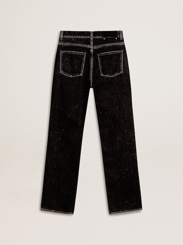 Golden Goose - Women's black jeans with a velvet-like wash effect in 