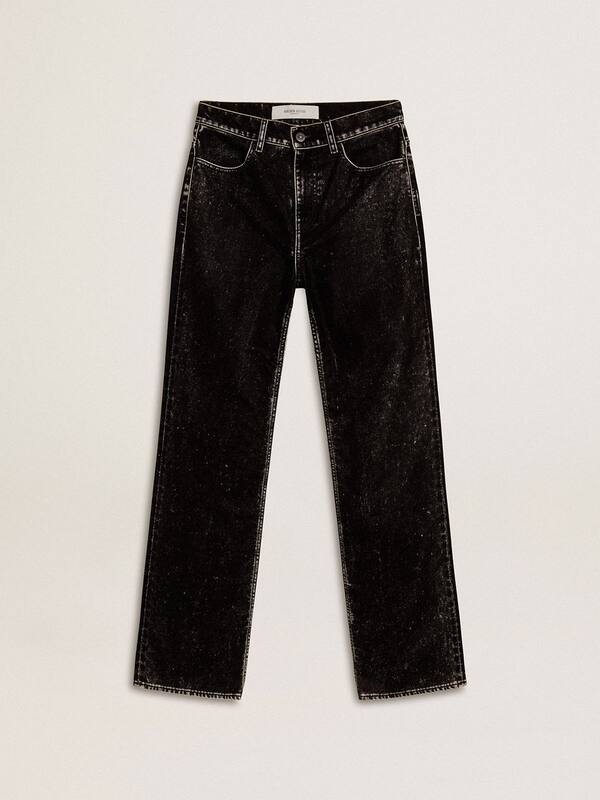 Golden Goose - Women's black jeans with a velvet-like wash effect in 