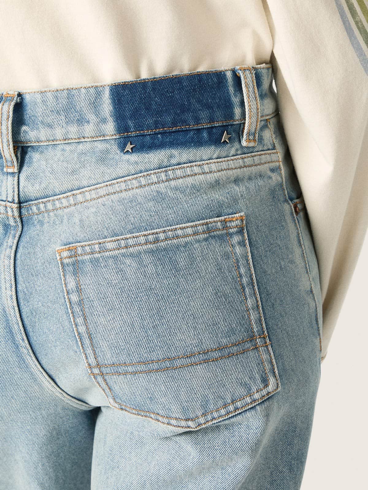 Golden Goose - Vaqueros de mujer en denim celeste in 