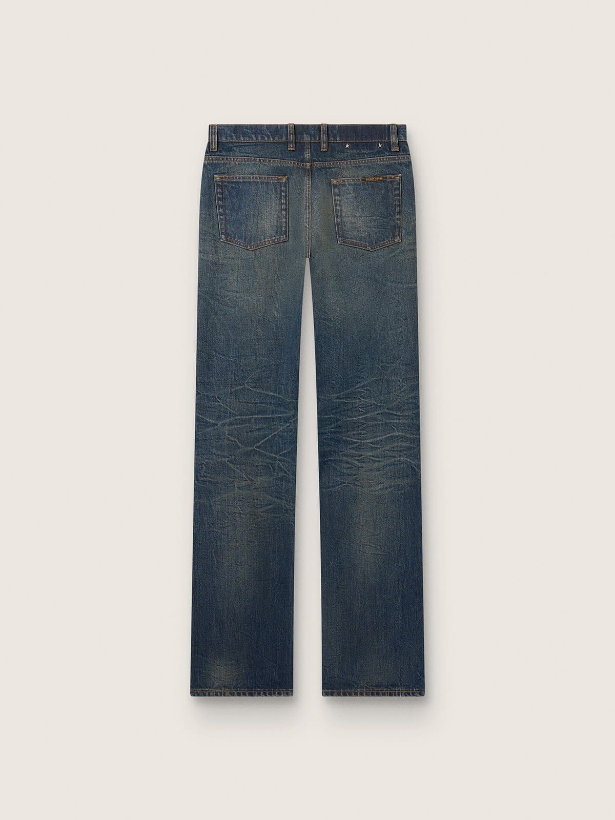 Golden Goose Damenjeans aus blauem Denim mit Dirty-Washed-Effekt Jeans & Hosen blue woman