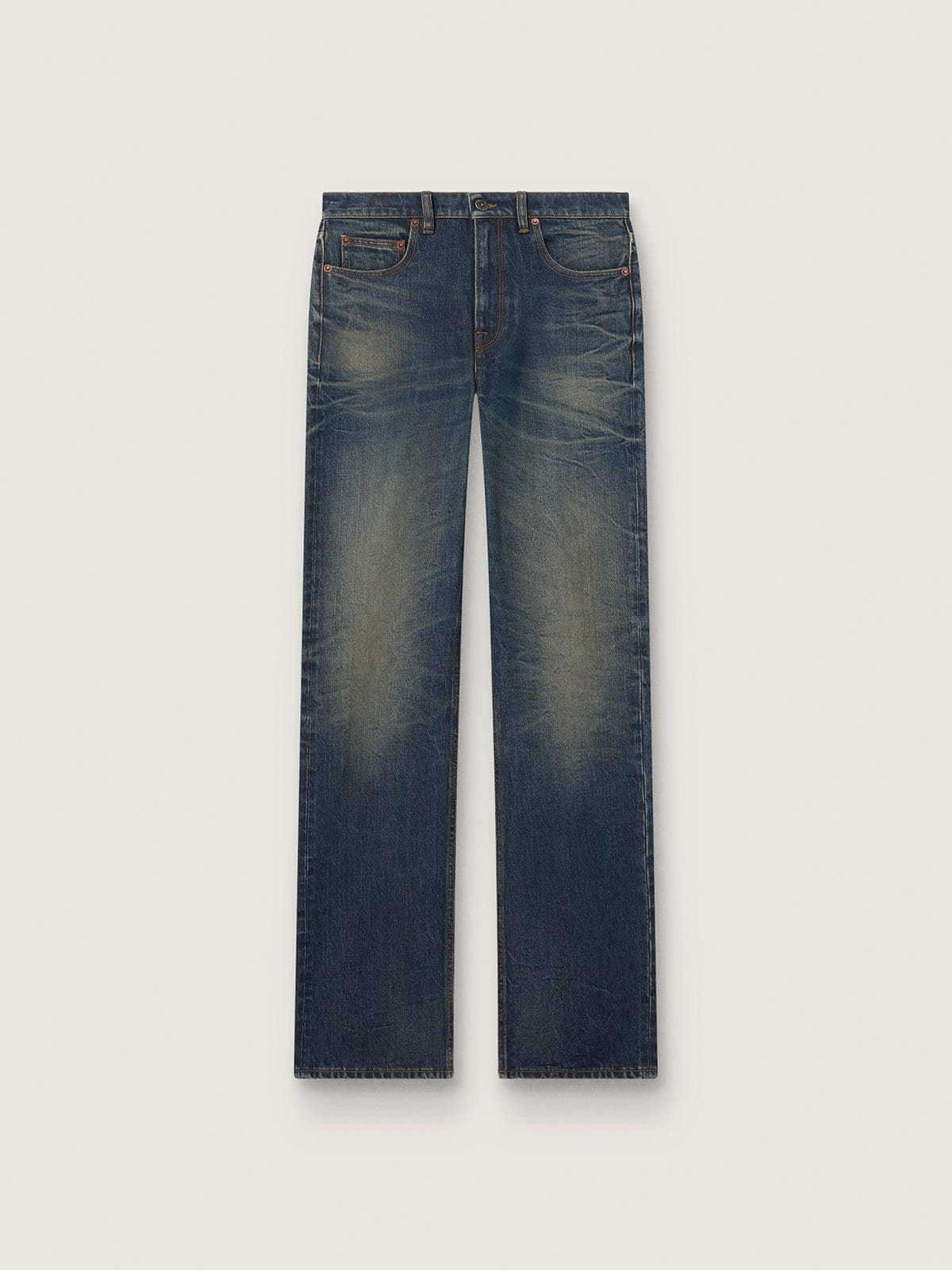 Golden Goose - Damenjeans aus blauem Denim mit Dirty-Washed-Effekt in 
